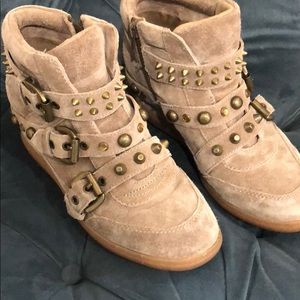 Aldo suede wedge studded shoes